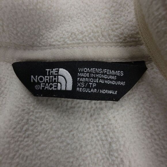 THE NORTH FACE 1/4 Zip Long Sleeve Fleece Sweater Jacket Gorpcore XS Ivory Cream - Picture 3 of 10